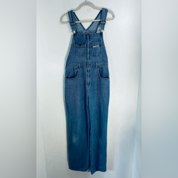 London London Denim - Vintage 90s Rare London London zipper front denim overalls.6 pockets.Size M